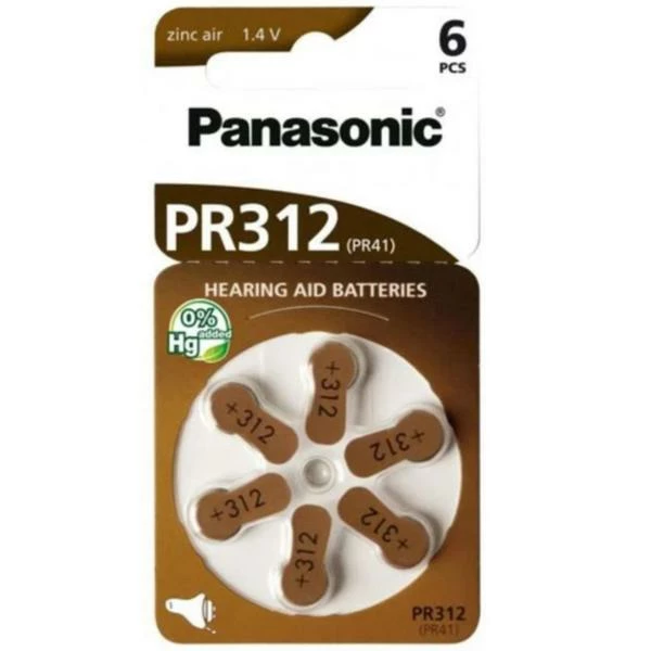 Panasonic Zinc-Air 60x PR312 - Piles Alcalines 1 Panasonic Zinc-Air 60x PR312 - Piles Alcalines
