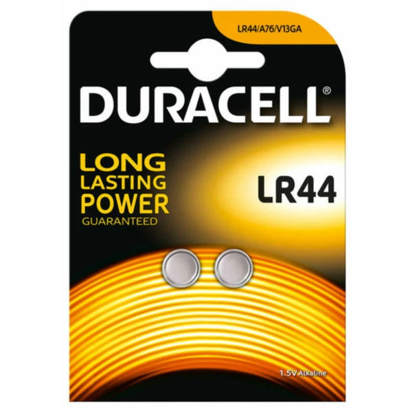 DURACELL LR44 1.5V Alkaline / V13GA / A76 2 Pièces Batteries - Piles Alcalines 1 DURACELL LR44 1.5V Alkaline / V13GA / A76 2 Pièces Batteries - Piles Alcalines