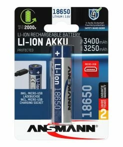 Ansmann Batterie 18650 Typ 3400 3250 MAh Avec Prise De Charge Micro-USB - Accus Et Chargeurs