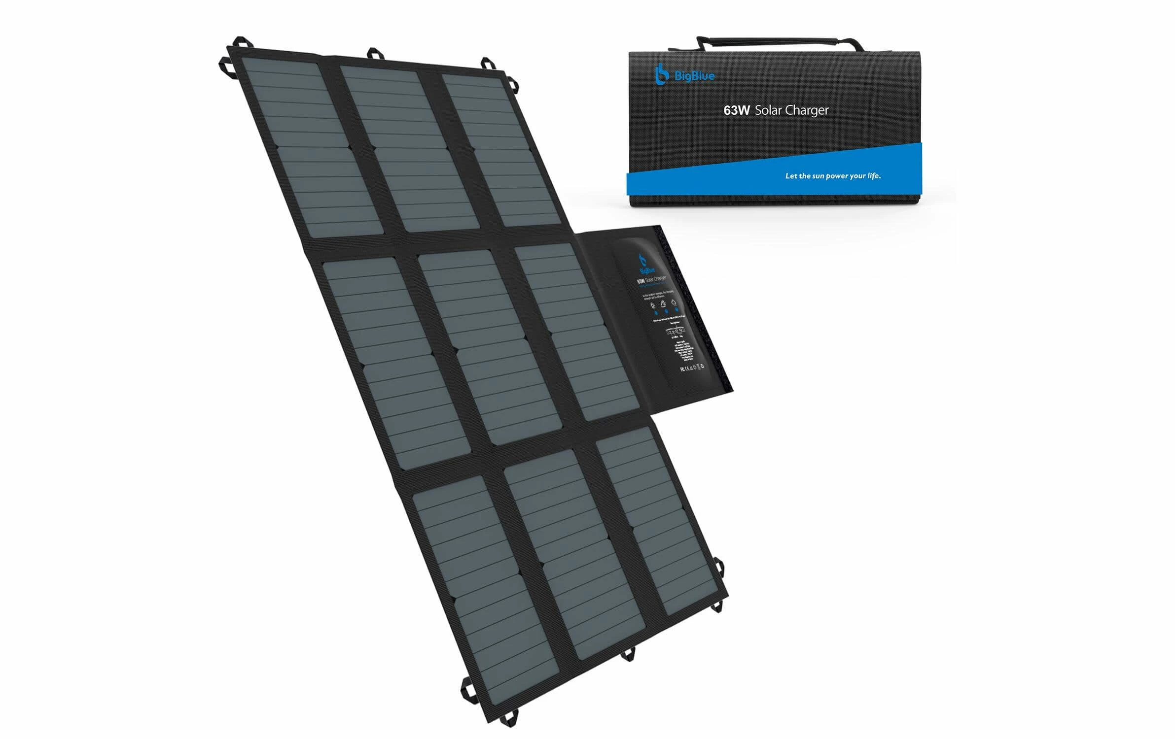 BigBlue Chargeur Solaire B405 63 W, USB - Modules Solaires 1 BigBlue Chargeur Solaire B405 63 W, USB - Modules Solaires