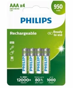 Philips Batterie Accu Rechargeable AAA 4 Pièce/s - Accus Et Chargeurs