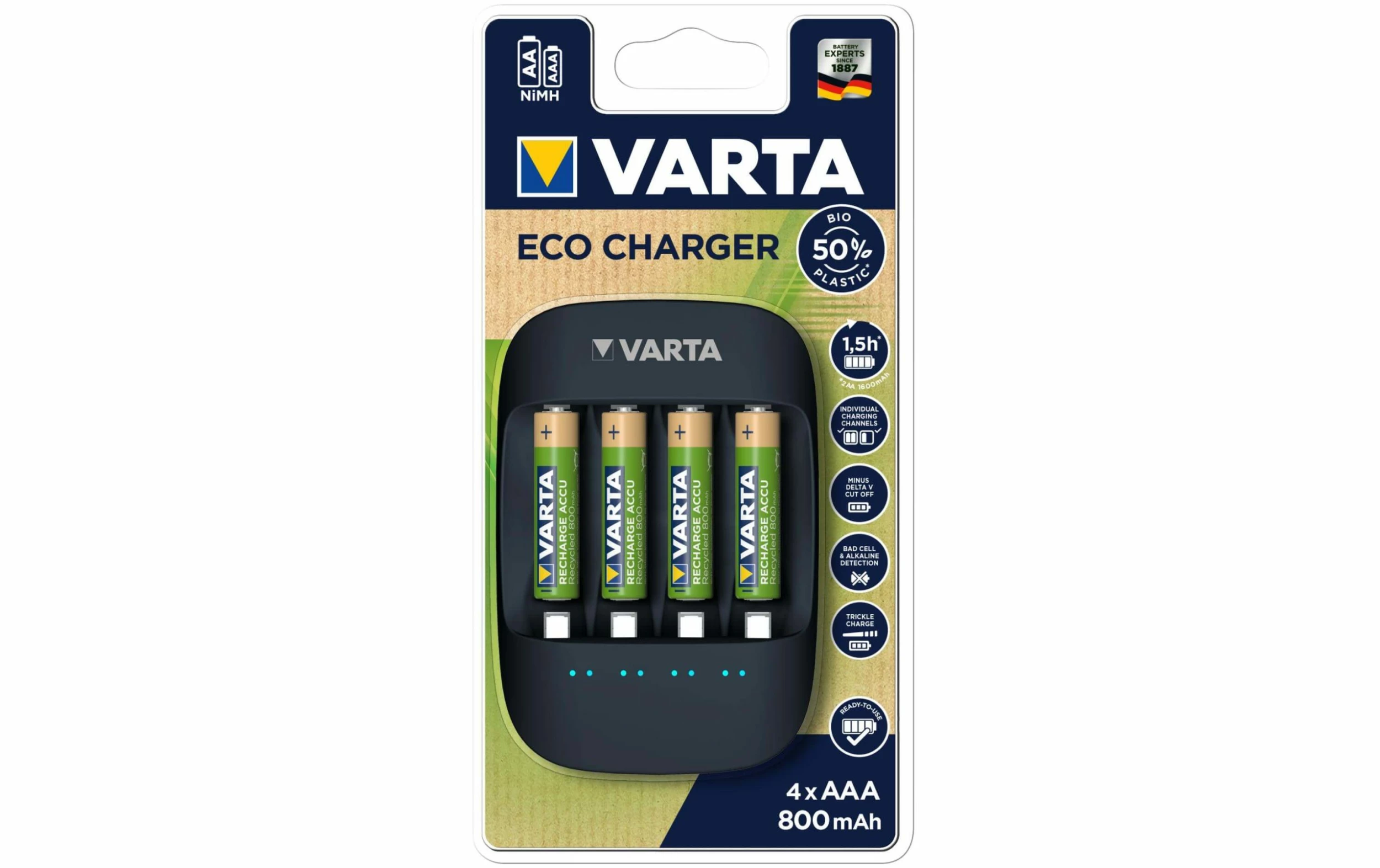 VARTA Chargeur Eco Charger Inkl. 4x AAA - Accus Et Chargeurs 1 VARTA Chargeur Eco Charger Inkl. 4x AAA - Accus Et Chargeurs